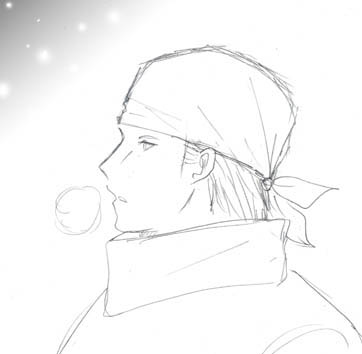 振り向いて笑うビリー