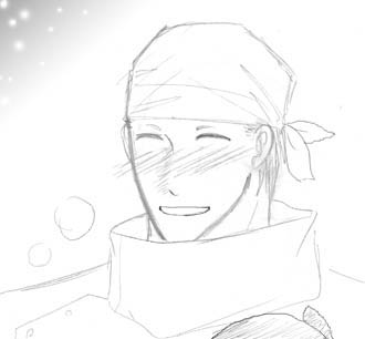 振り向いて笑うビリー