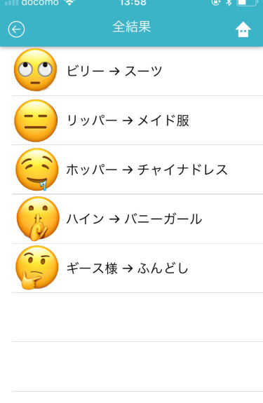 ハワコネ宴会余興のくじ結果