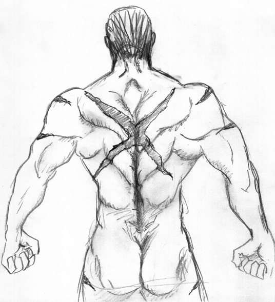 筋肉練習ギース様背中