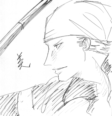 筆ペンで落書き