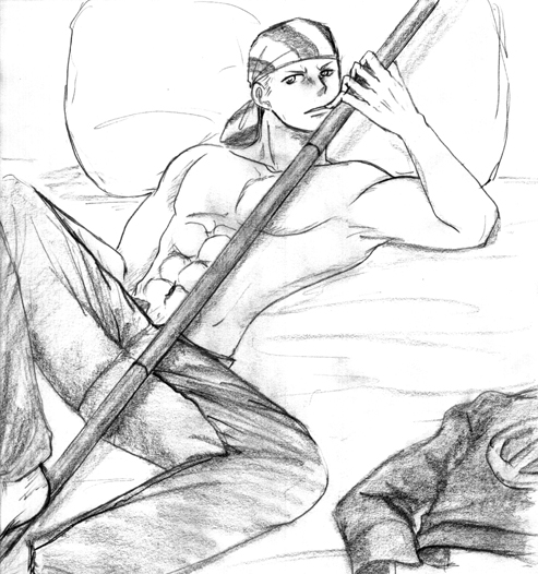 片手に三節棍