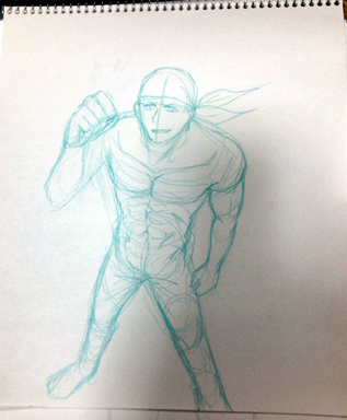 俯瞰ビリー楽描きプロセス