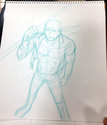俯瞰ビリー楽描きプロセス