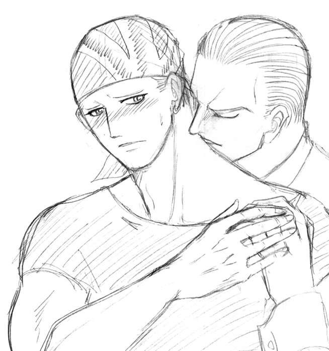 ギービリ落書きお題「首筋にキス」